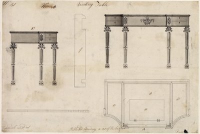 Progetto per un tavolo da scrittura da Thomas Chippendale